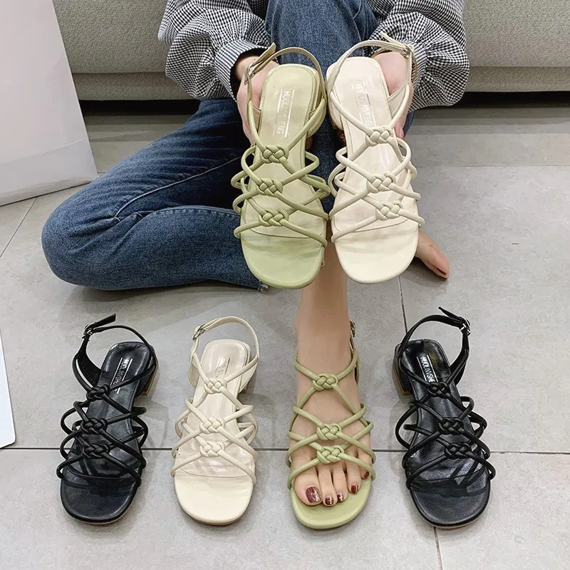 

2021 Sandals Comfort Shoes for Women Suit Female Beige Summer Heels Buckle Espadrilles Platform New Fashion Black Beach Girls Lo