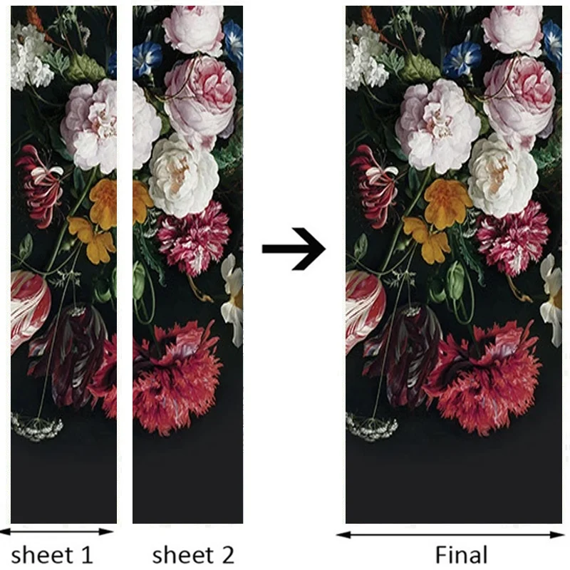 Настенные 3D обои в европейском стиле ретро с цветами и дверью ручная роспись