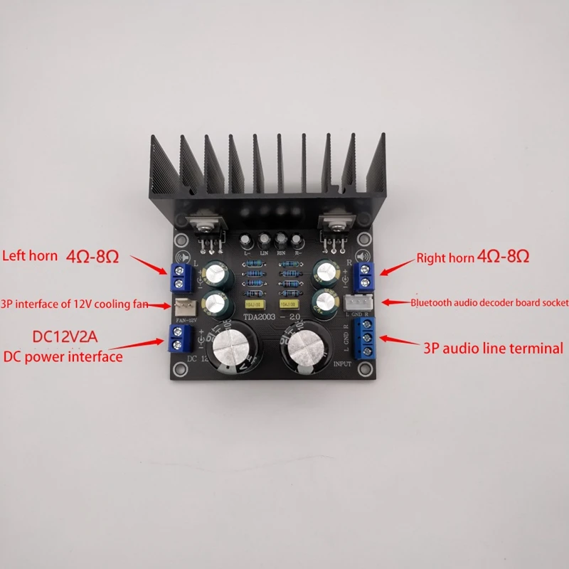 

TDA2003 Pure Power Amplifier Kit 2.0 Dual Channel Power Amplifier Board 2X10W DC12V DC Power Amplifier Kit