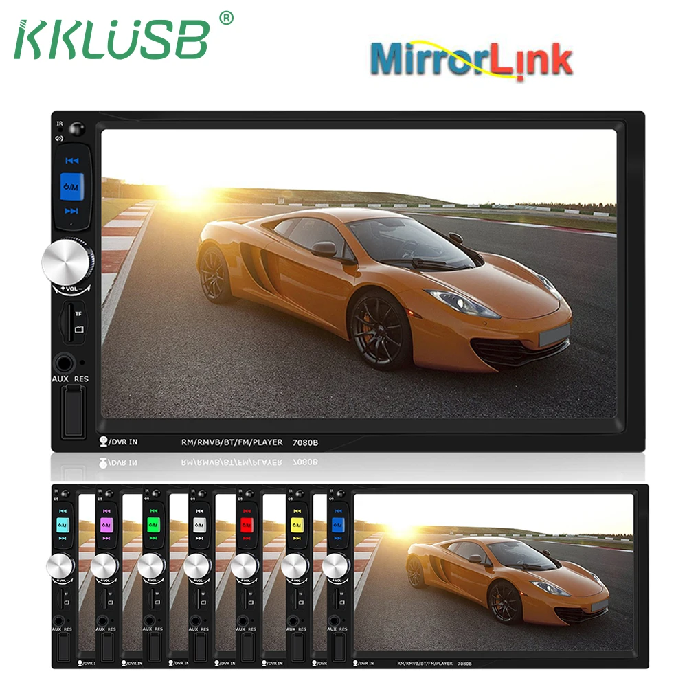 Автомобильный радиоприемник HD 7 &quotСенсорный экран стерео 2 Din Bluetooth FM ISO Мощность SD