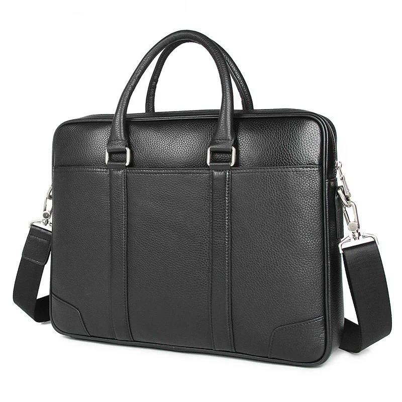 

Портфель мужской из натуральной воловьей кожи, модный саквояж на плечо для ноутбука, большой чемоданчик в деловом стиле, цвет черный