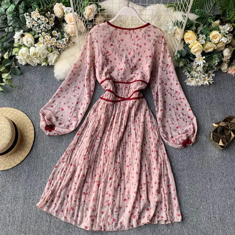 2019 Новое модное женское осеннее Цветочное платье платья платье|Женские платья| |