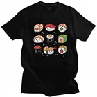 Kawaii японские суши Футболка Мужская мягкая хлопковая красивая футболка с коротким рукавом мультяшная футболка Аниме Манга футболки свободные топы Одежда