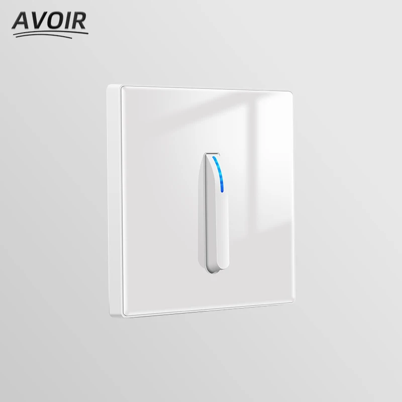 

Avoir Wall Light Switch General Standard EU UK FR Sockets And Button Switches White Glass Panel Electrical Outlets With USB Plug