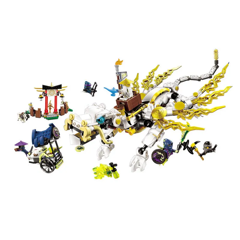 

573pcs Ninja Master Wu Dragon Model Building Blocks MAN Bricks Toys For Children Boy Friends Gift