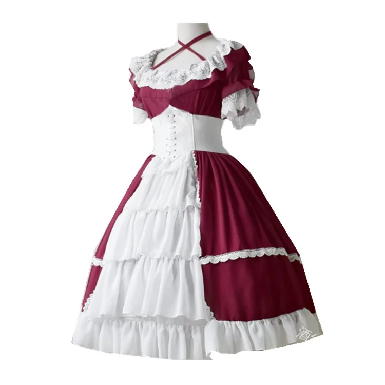 

Girls Vintage Lace Ball Gown Medieval Dress Gothic Flare Sleeve Palace Princess Lolita Dresses Women Retro Party Clothes Cosplay