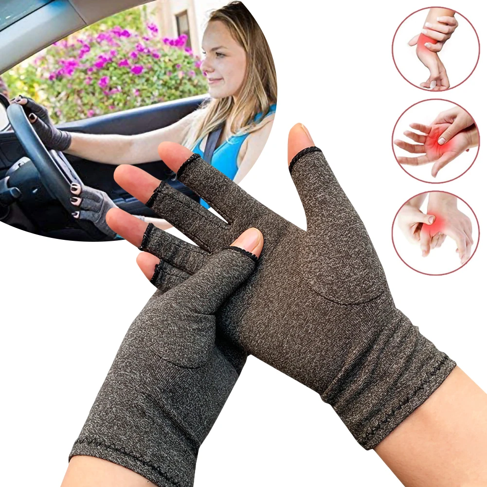 

1 Pair Compression Arthritis Gloves Wrist Support Cotton Joint Pain Relief Hand Brace Women Men Fingers Therapy Gloves New Hot
