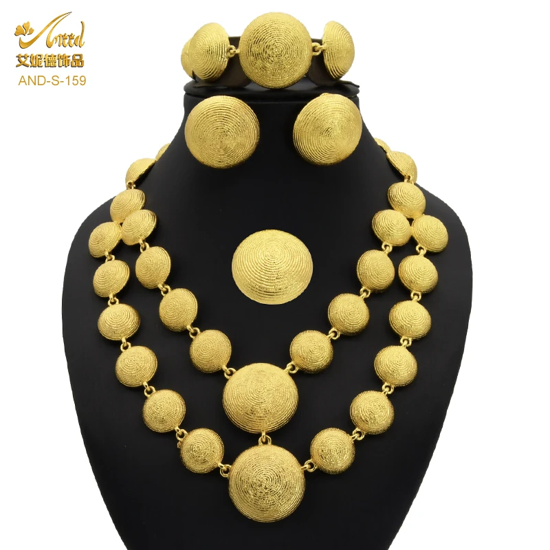 

ANIID Dubai Jewelery Sets For Womens Gold Plated Bridal Jewelry Sets Designer Jewelry Luxury Indian Necklace Bijoux Africaine