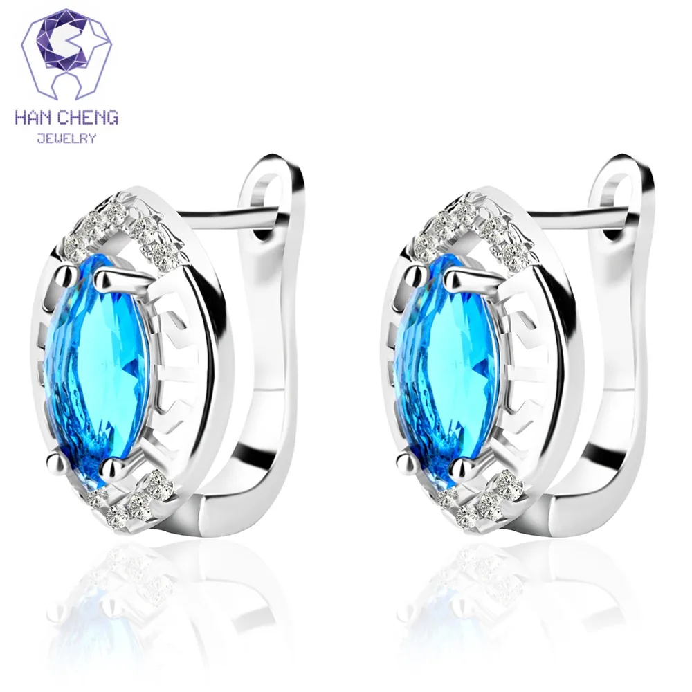 Женские серьги пусеты HanCheng с водяными каплями и серебряным покрытием из