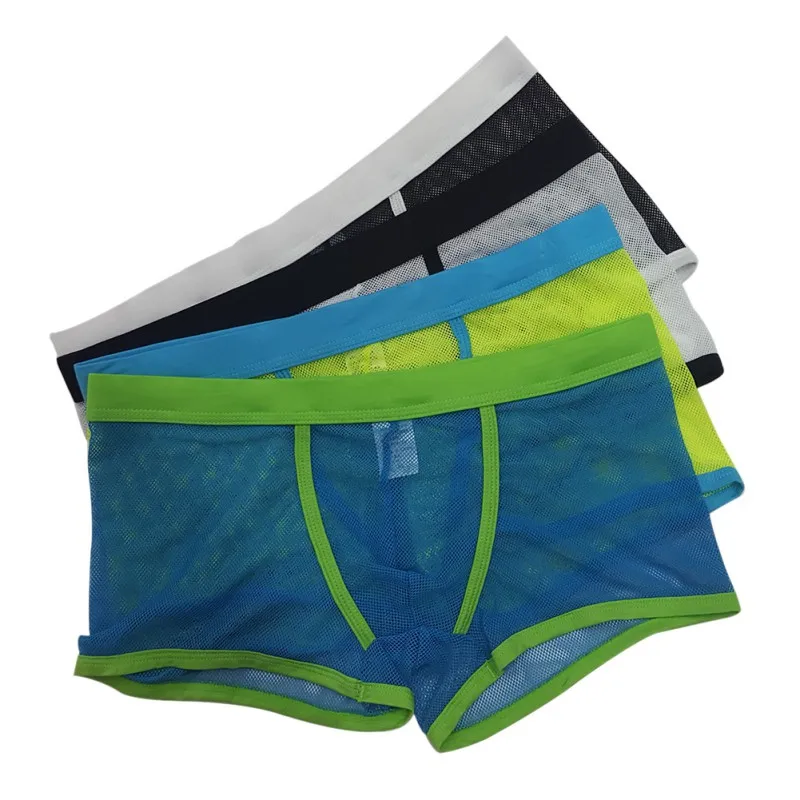 Сексуальное Сетчатое женское белье мужские трусы боксеры удобные Прозрачное