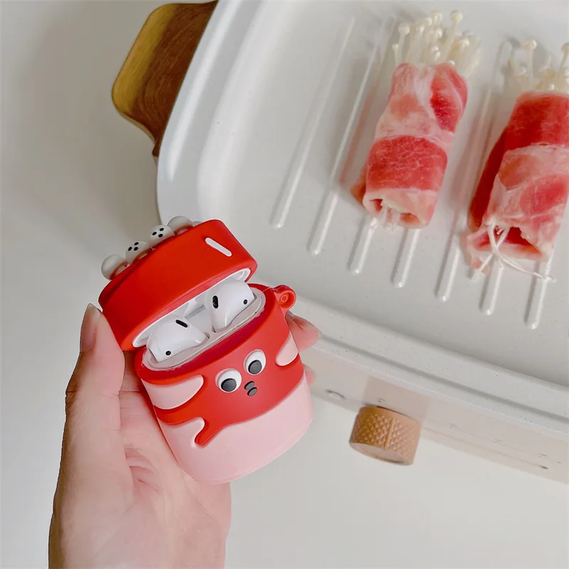 

Creative Flammulina Mushroom Beef Roll Apple AirPods 2 Case Cover AirPods Pro Case IPhone Earbuds Accessories AirPod Case