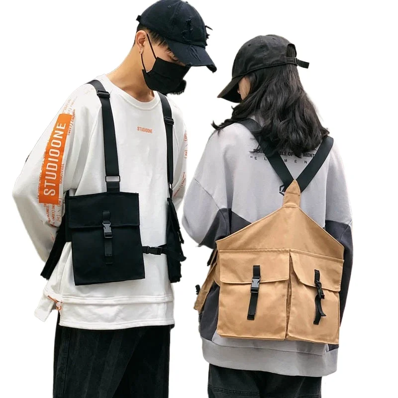 

B-0124# Wholesale Trend Partner Backpack High Street Dark Function Wind Tooling Vest Bag