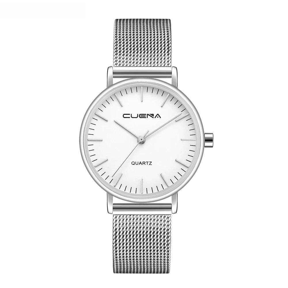 

PopVogue Women Watches Simple Stainless Steel Quartz Mesh Ladies Watch Fashion Reloj Woman Watch Nice