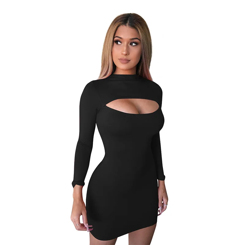 ANJAMANOR сексуальное платье 2020 Новая Мода Vestidos с длинным рукавом облегающее