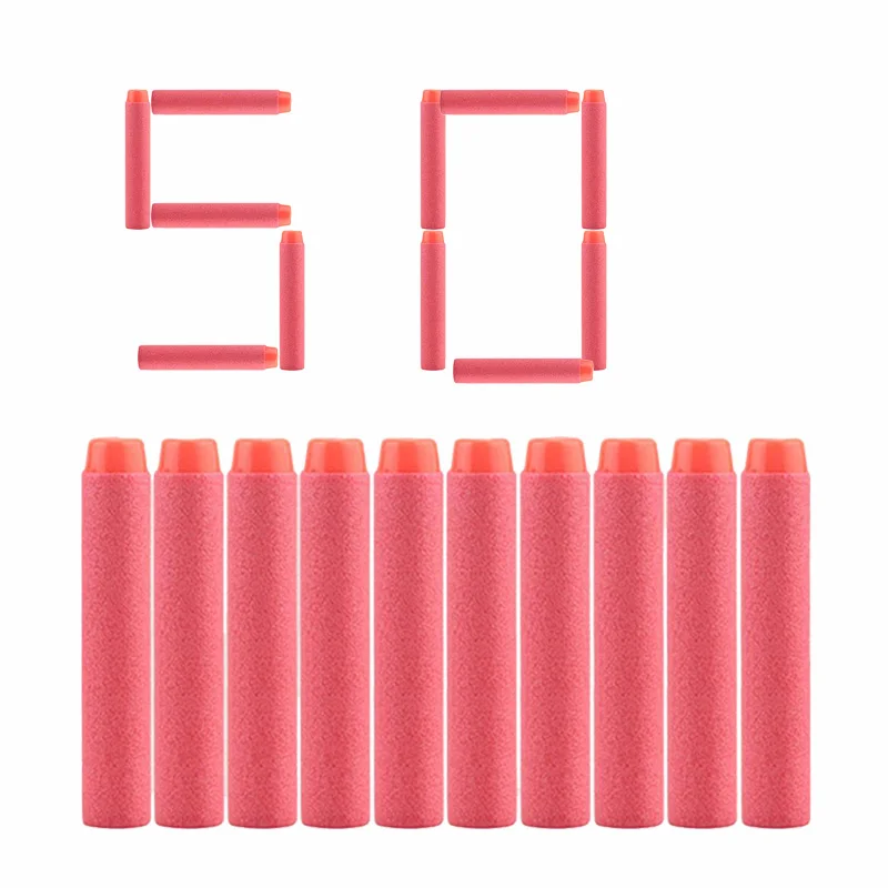 50 pcs Round head Заправка дротиков пули для Nerf N-strike элитная Серия бластеров детский игрушечный пистолет синие мягкие пули поролоновые пистолеты аксессуары - Цвет: 50 pcs Round head
