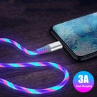 Новинка 2021, светящийся кабель для передачи данных для iphone 12 Mini12 Pro Max, USB Type C Micro usb, зарядный кабель для телефона Huawei Samsung