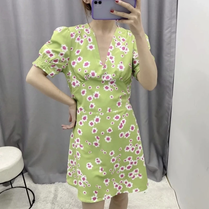 Новинка 2020 женское повседневное облегающее мини-платье с цветочным принтом