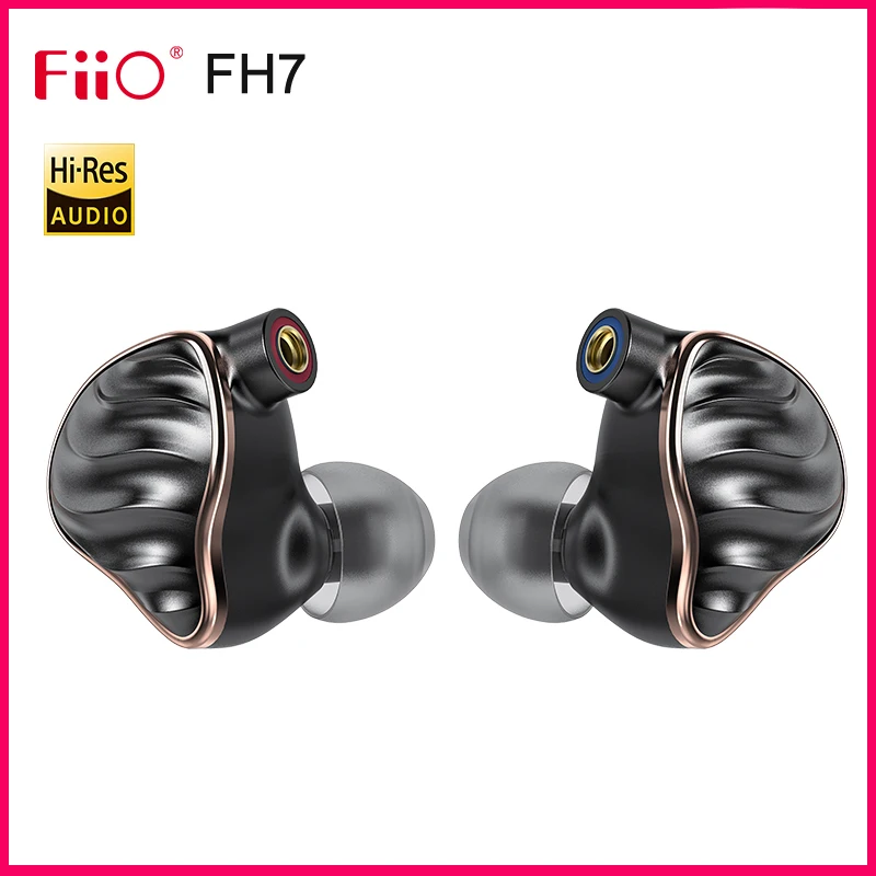 Hi Fi аудио наушники FiiO FH7 Res бериллий PVD 5 драйвер (4 Knowles BA + 1DD) гибридные со съемным
