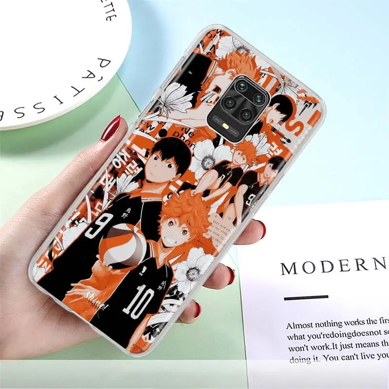 

Luxury Phone Case for Xiaomi Redmi Note 10 9S 9T 9 8 Pro 8T 7 7A 9A 9C K30 K40 Cartoon Haikyuu Bumper Cover Shell Coque Fundas