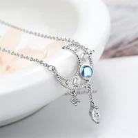 2021 new fashion colorful moon necklace simple fresh and sweet design short clavicle chain birthday gift