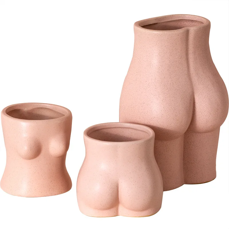 

Nordic Ceramic Human Body Art Vase Naked Girl Vase Ornament Office Handicraft Home Desktop Decoration For Wedding Party