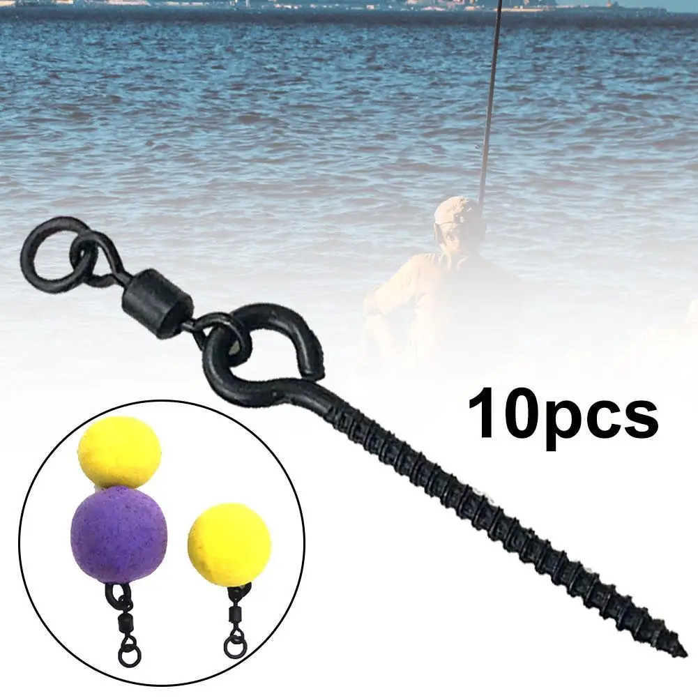 

10Pcs Carp Fishing Metal Ring Swivel D-Rig Chod Rig Terminal Tackle Bait Holder Screws for Fake Corn Boilies Fishing Accessories