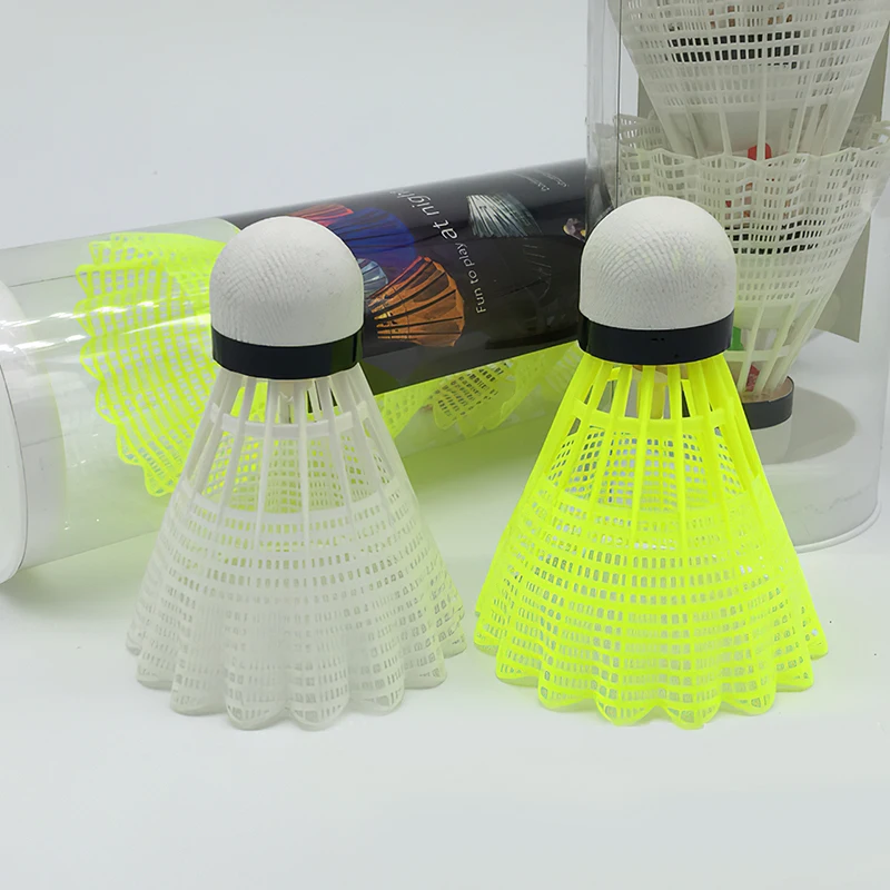 

4pcs Colored Plastic LED Luminous Badminton Dark Night Glow Lighting Shuttlecock Badminton Accessories