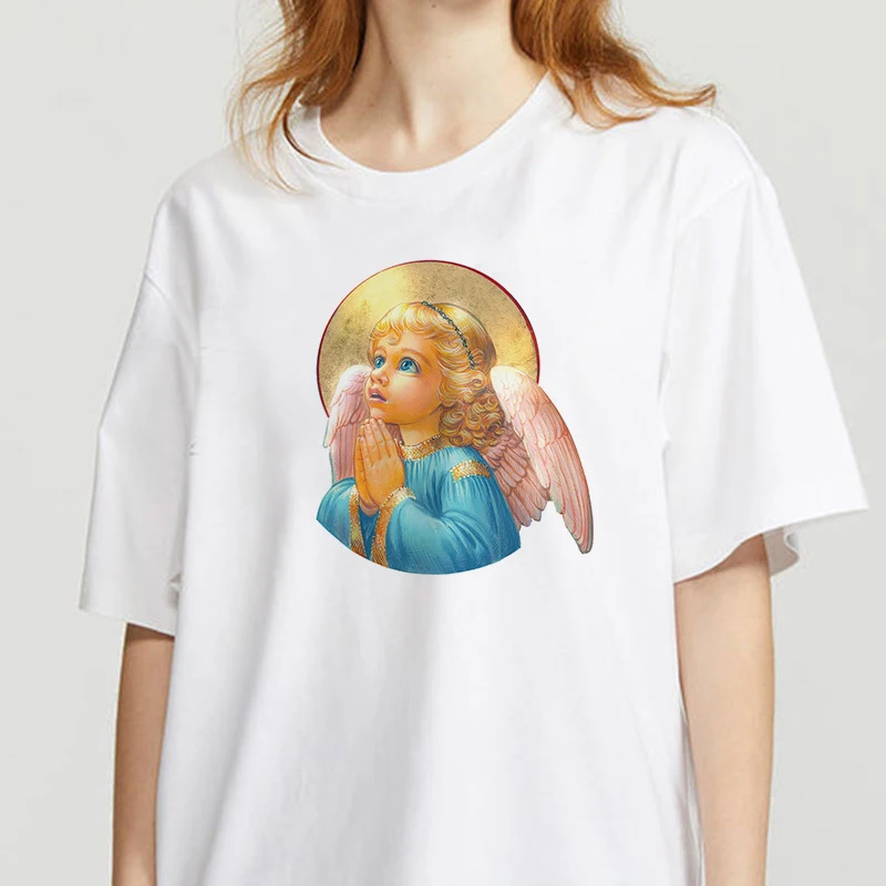 

Angel tshirt women baby grunge harajuku aesthetic tshirt funny ulzzang Graphic hip hop female t-shirt clothes streetwear top