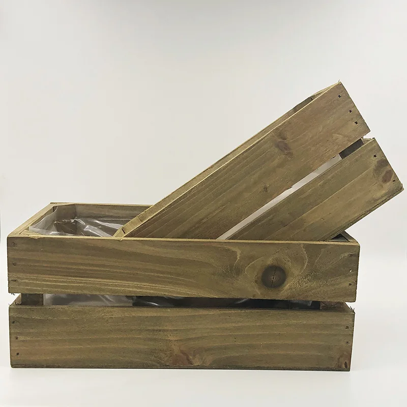 Набор из 2 дерева Коробки ящик для комнатных растений горшок суккулента лотки дом