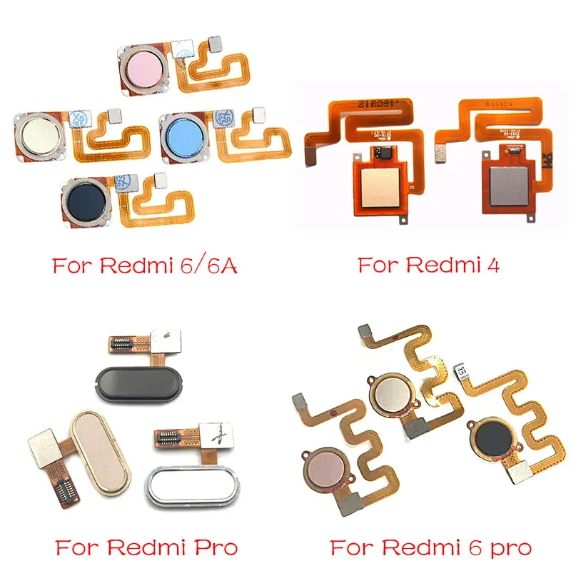 Для Xiaomi Redmi 6A 6 Pro/Redmi 4 Домашний считыватель пальцев Сканер отпечатков пальцев Главная кнопка гибкий кабель