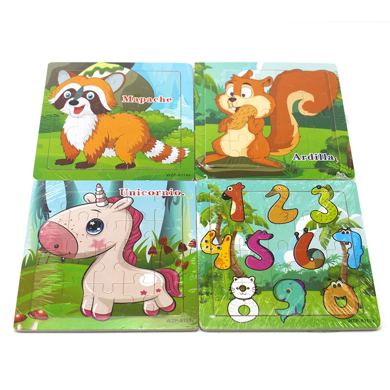20 ломтиков маленький кусочек обучающий испанский жираф пазлы игрушки детские