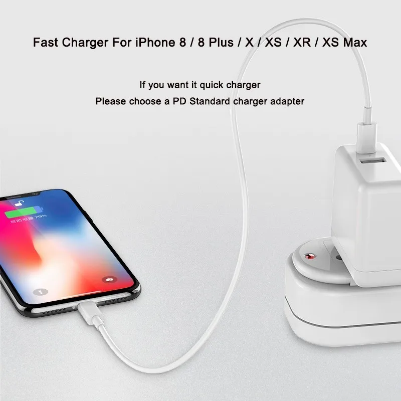 PD кабель для быстрой зарядки USB C Lightning iPhone 11 8 pin к TypeC 3A быстрое зарядное устройство