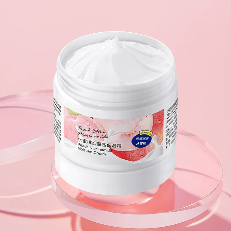 

Nicotinamide Moisturize Deep Repairing Facial Cream Nourish Brighten Anti Wrinkle Shrink Pores Vitamins Elastic Peach Face Care