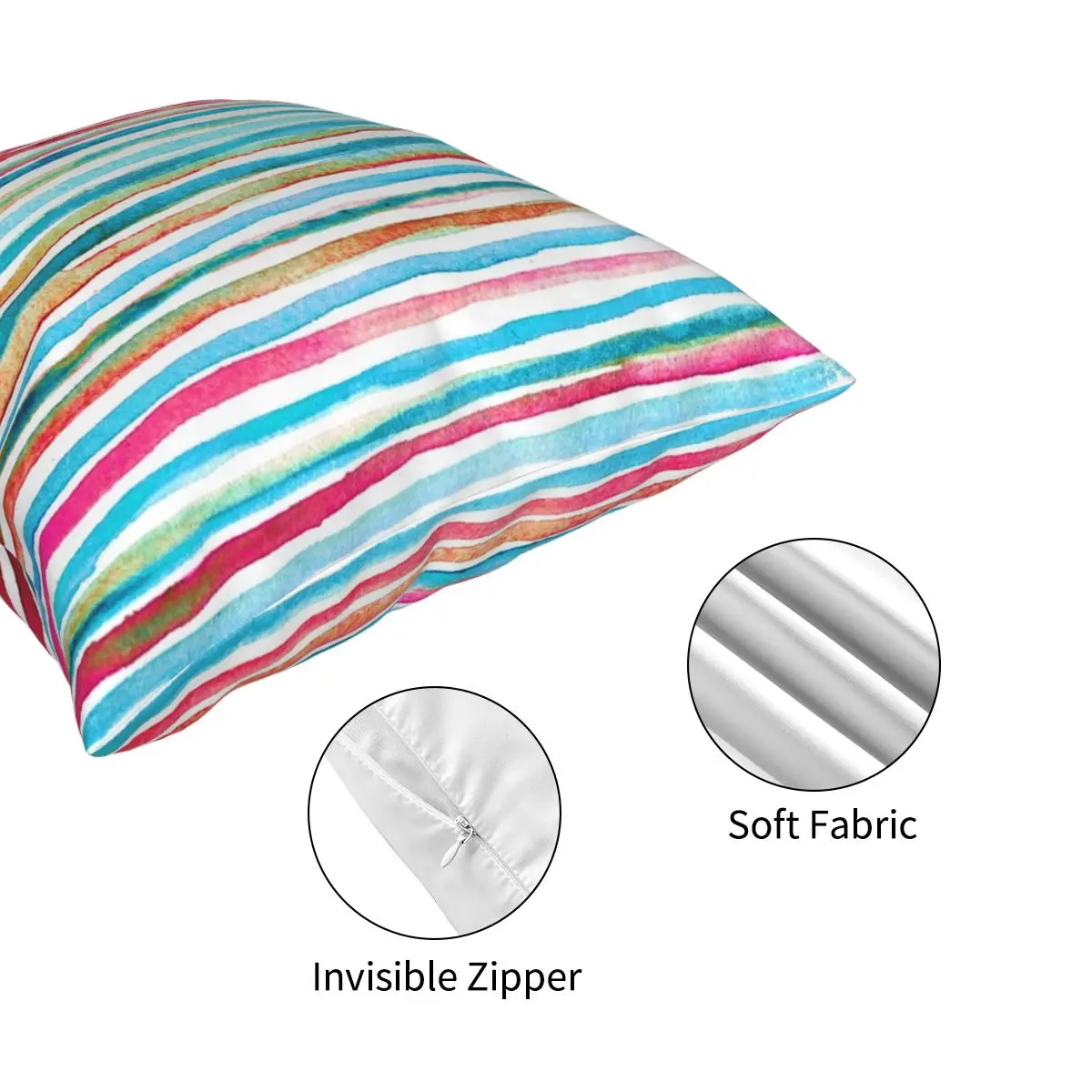 

The End Of The Rainbow Square Pillowcase Polyester Printed Zipper Decor for Home Cushion Case 45*45cm