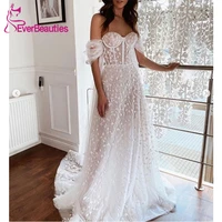 off the shoulder lace wedding dresses 2020 bohemian bridal dress robe de mariee beach bride dress vestido de noiva