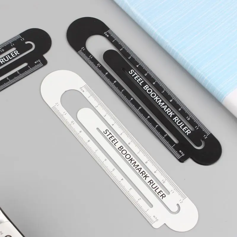 12 см скрепки закладки правителя металлическим бантом черный белый цвет маркеры