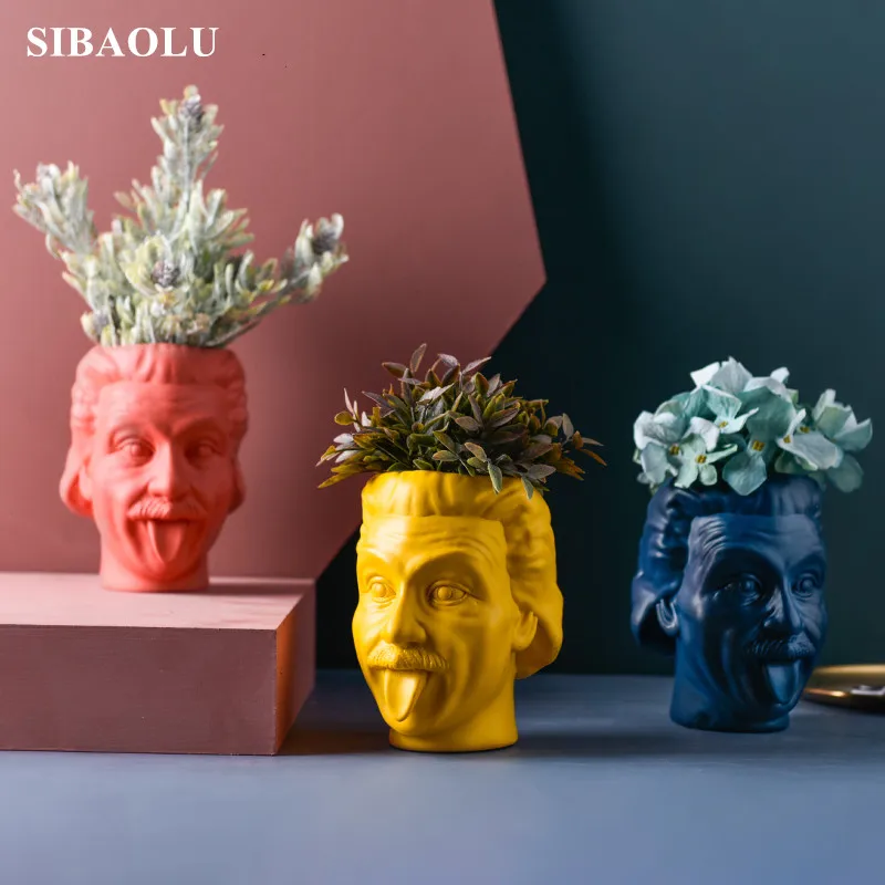 Скандинавская забавная полимерная ваза Эйнштейна индивидуальная для цветов