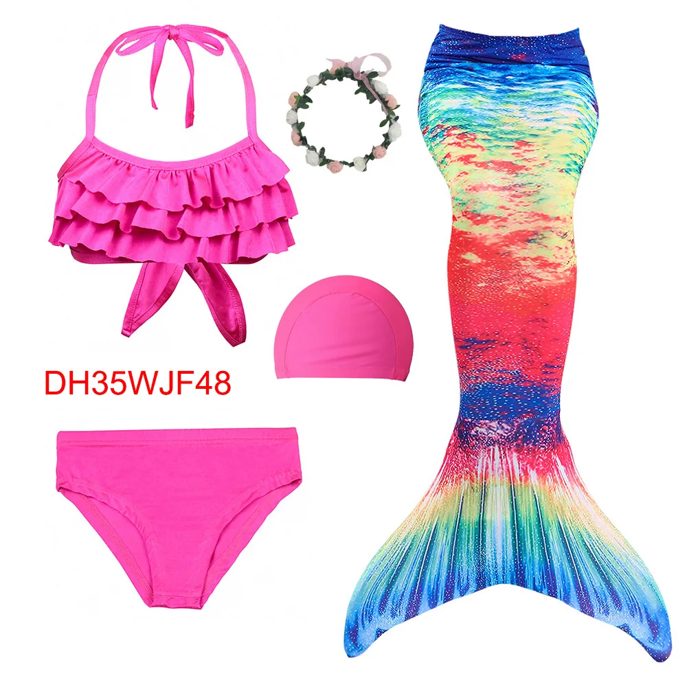 Детский купальный костюм для девочек Русалочки с хвостом карнавальный косплея |
