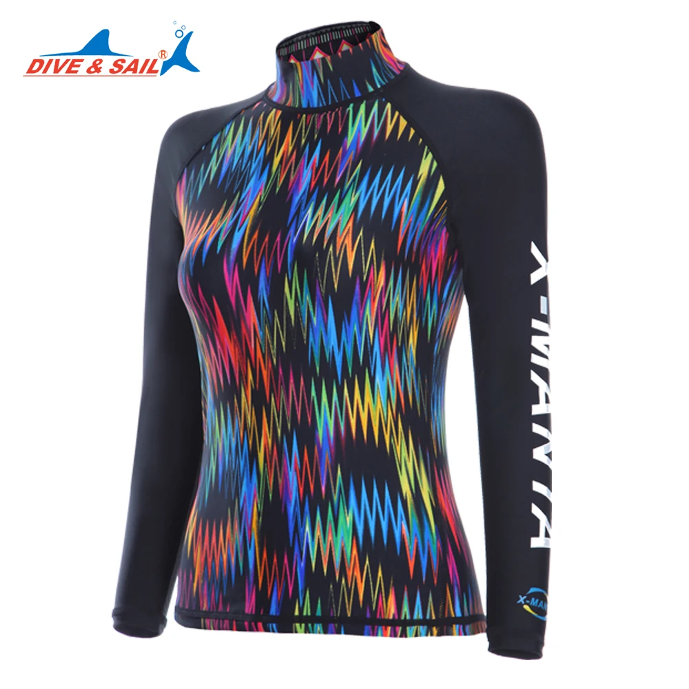 Женский костюм для дайвинга с длинным рукавом из лайкры и лайкры|rashguard girls|girl
