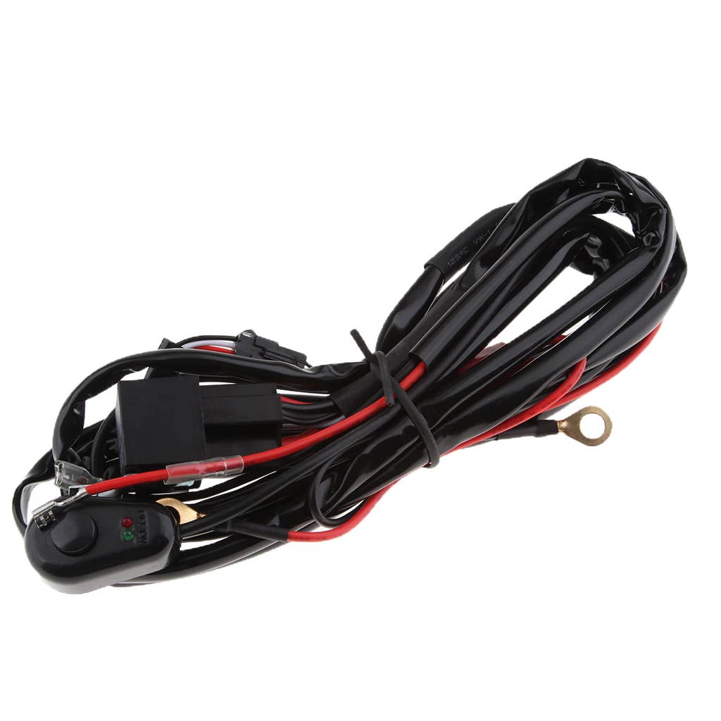 

LED Light Bar Wiring Harness, Fuse Relay On-off Waterproof Switch