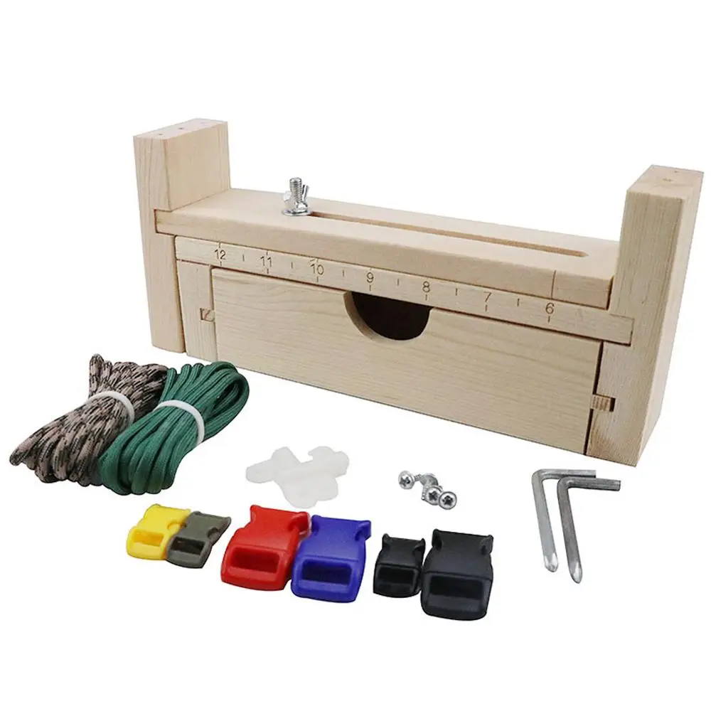 

Free Ship Adjustable DIY Jig Solid Wood Paracord Bracelet Maker Knitting Tool Knot Braided Parachute Cord Bracelet Weaving Tools