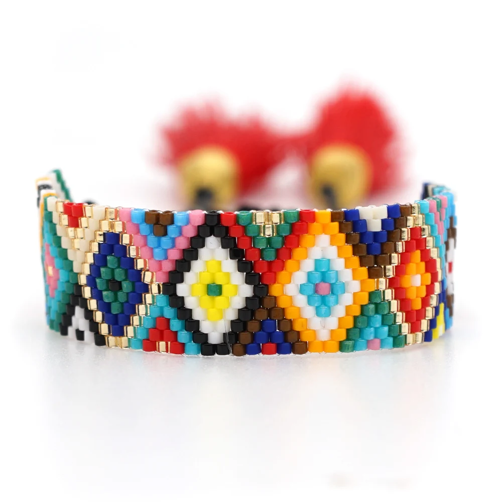 Go2boho Pulseras Mujer Moda MIYUKI сглаза браслет ювелирные изделия эмаль плитка браслеты для женщин бохо шик многоцветный Браслет подарок