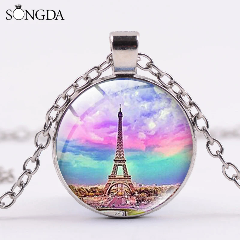 2019 моды в Париже Брелок Эйфелева башня стеклянные бутылек ручной работы