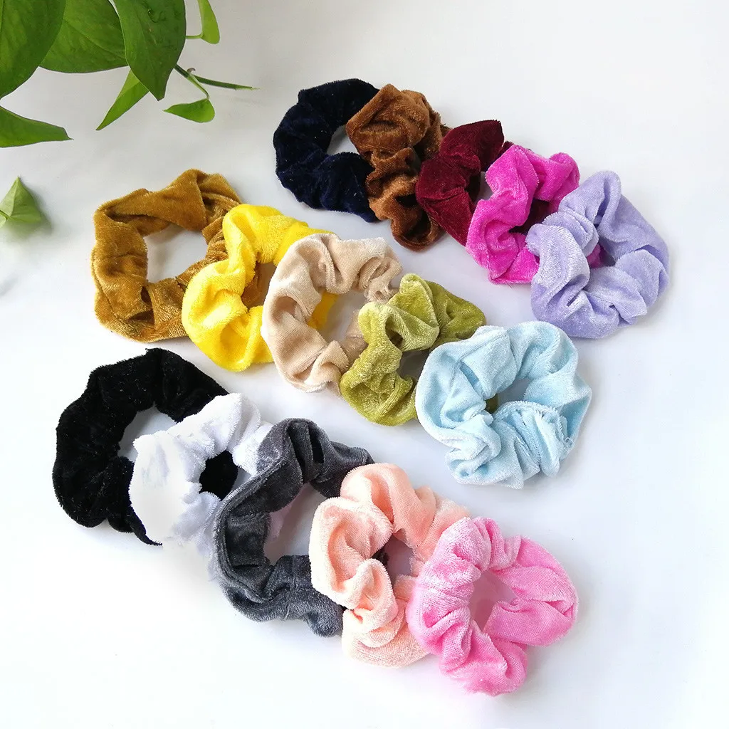 9/15/20 шт. резинка для волос из бархата Хрустящие резинки Для женщин нарисованной