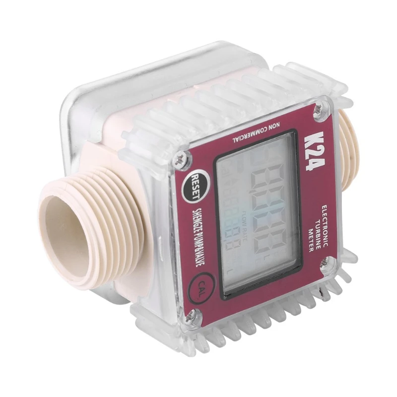 

K24 Turbine Digital Oil Fuel Flow Meter Gauge for Chemicals Liquid Water Test Lead Accessory Turbine Meter HX6C