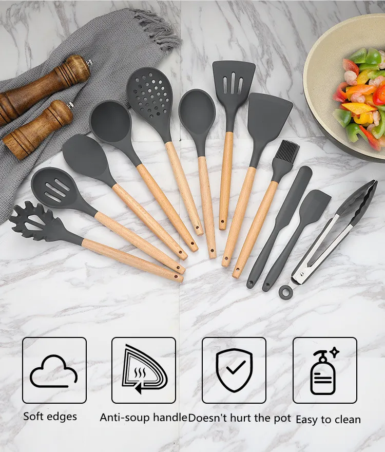 keuken accessoires Kitchen gadgets Accesorios cocina Jogo de panelas antiadere Silica gel ustensiles cuisine | Дом и сад