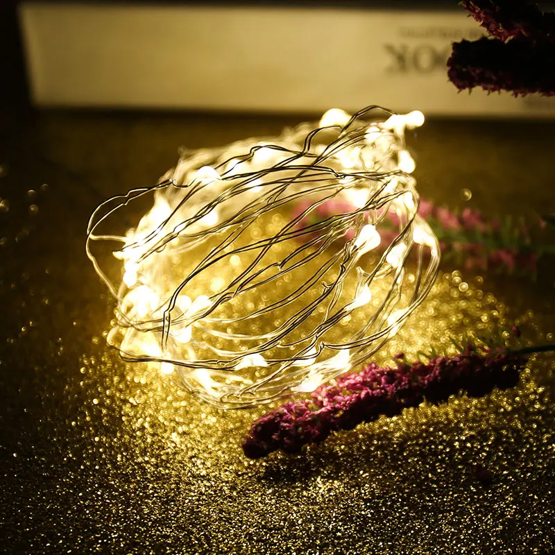 Многоцветная светодиодная гирлянда на батарейках s 1 м 2 3 водонепроницаемая