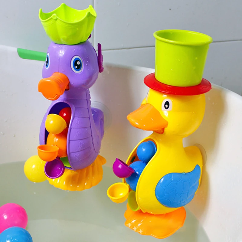Kids Shower Bath Toys Cute Yellow Duck Waterwheel Elephant Toys Baby Faucet Bathing Water Spray Tool Dabbling Toy Dropshipping