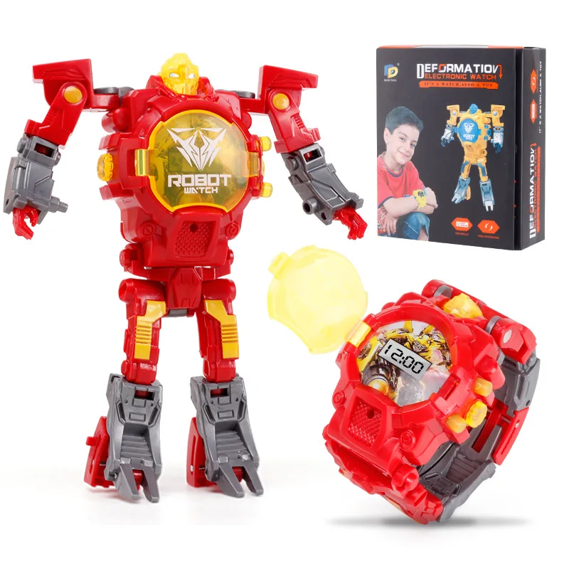 

Hot sale children's creative deformation watch deformation toy electronic display watch