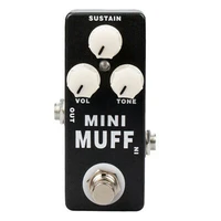 mini muff fuzz guitar pedal harmonic distortion sustainer true bypass led light sustain tone volume knob basses accessories